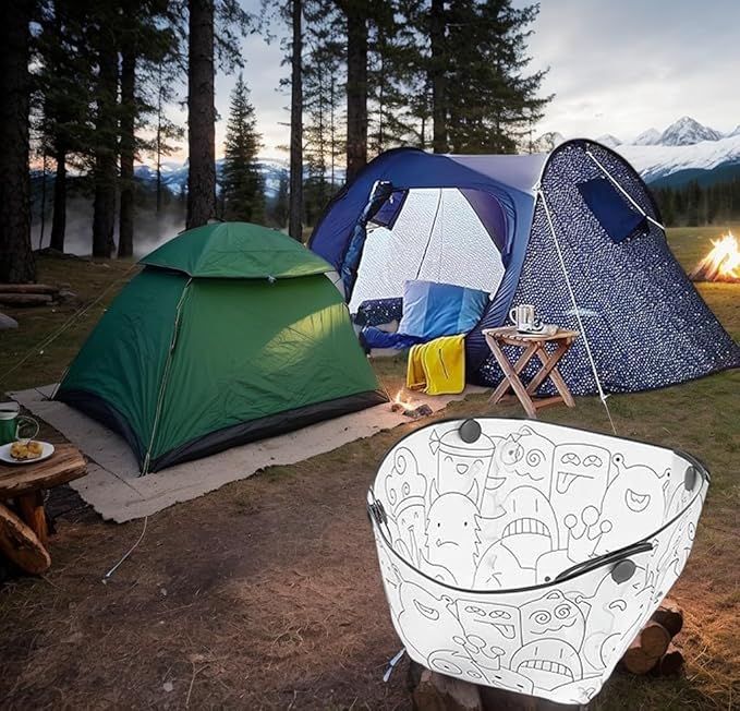 Ultra Light Portable Collapsible Outdoor Cutlery 3 Piece Set, Foldable Plate,Bowl,Cup,Easy To Clean, Reusable,Space Saving,Heat Resistant, Food Grade Material, For Office, Picnic,Camping, Travel