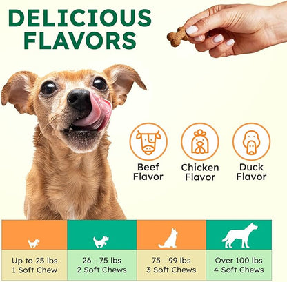 ZENO Dog Vitamins and Supplements - 150 Dog Multivitamin Chewable - Immune, Joint Support, Skin, Gut Health + Packed with Omega 3s, Glucosamine & Probiotics - Safe for Puppy - Chicken
