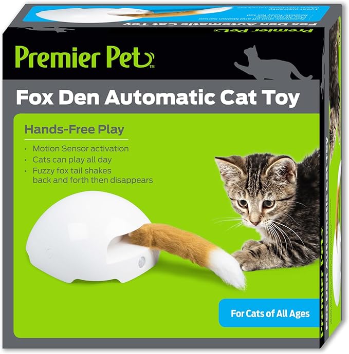 Premier Pet Fox Den Automatic Cat Toy, Interactive Toy for Indoor Cats