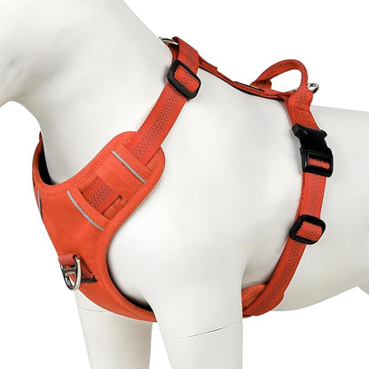 Plutus Pet No Pull Dog Harness, Reflective Adjustable Dog Vest Harness with Handle, Escape Proof, Soft Padded for Small Medium Large Dogs (Orange, XL)