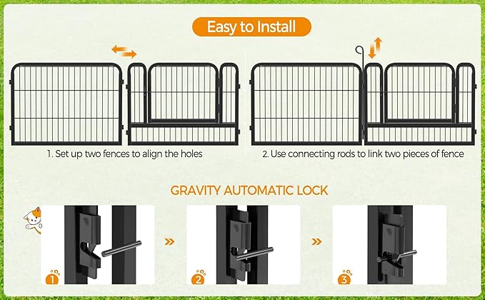 Yaheetech Wide Panel Dog Playpen, 12 Panels 24 inch High Pet Pen with Gate, Portable Indoor Outdoor Fence for Small/Medium Breed Dogs