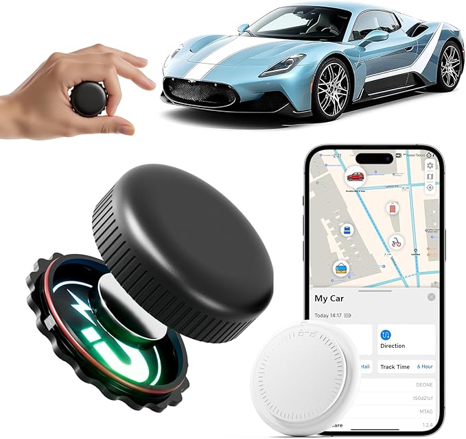 Mini GPS Tracker for Vehicles No Monthly Fee,GPS Car Tracker,Real Time Car GPS Tracker,Strong Magnetic Car Vehicle Tracking Anti-Lost for Car/Person/Pet/Items(Available for Android and iOS)