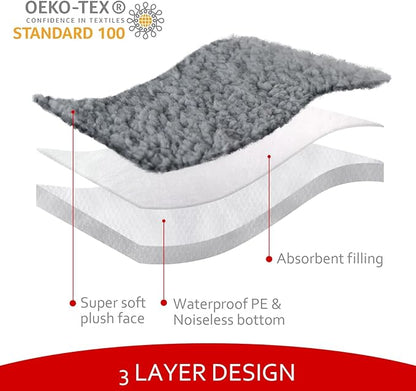 Dog Bed Covers Soft Plush Replacement Washable, Waterproof Pet Mattress Bed Liner Grey 41x29 Inches, for Dog/Cat, Cover Only
