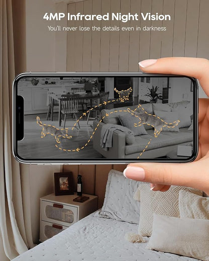 DREAME 2.5K 4MP Pet Dog Camera, Indoor Security Camera Wireless, Dual-Band 5G/2.4G Wi-Fi, Auto-Tracking, 360° Pan-Tilt, Cloud & Local Storage, Physical Privacy Mode, Work with Alexa & Google, Grey