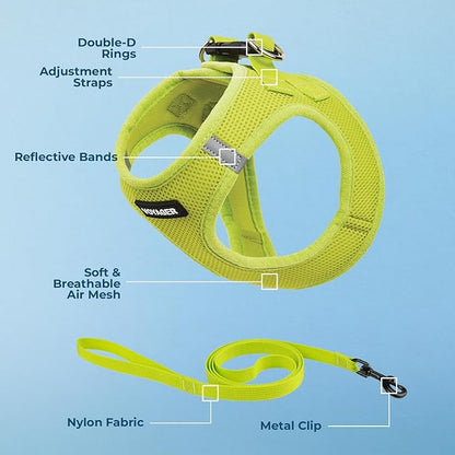 Voyager Step-in Pet Harness - All Weather Mesh, Adjustable Step in Harness for Cats and Dogs by Best Pet Supplies - 307S Lime Green, XXXS