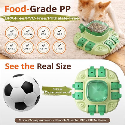 KADTC Dog Puzzle Toy, 2 Levels of Challenge, Push-to-Release Treat Dispenser, Slow Feeder & Mental Stimulation Enrichment Toy for Small Medium Large Dogs