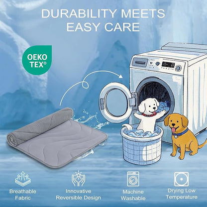Cozyide Dog Cooling Mat, Medium Cooling Mat for Dogs, Reversible Pad for Pet, 28" L x 22" W, Dark Grey