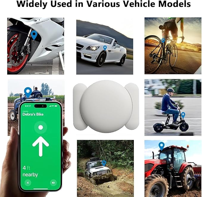Tracker Device for Vehicles,GPS Car Tracker,No Monthly Fee Car Tracker Work with Apple Find My(iOS Only),Mini Hidden Car Tracker with Magnetic Case (White,2PCS)