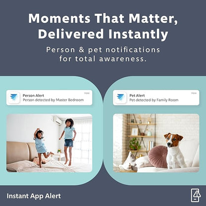 Swann EVO 2K Indoor Wi-Fi Security Camera: 2K HD Video, Compact Plug-in, Sound/Motion/pet/Person Detection, Live View, Night Vision, 2-Way Talk & Siren, Baby Monitor, Local/Cloud Storage, Easy Setup