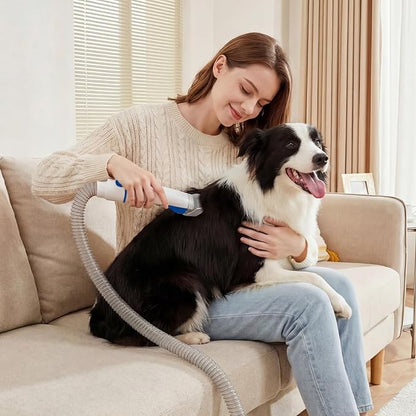 NEWBULIG 5-in-1 Pet Grooming Vacuum Kit, 2.5L Dust Cup, 3 Suction Modes and 5 Groomer Tools, Dog Clippers with Cordless Low Noise for Cats, Dogs Other Animals Hair Trimmer