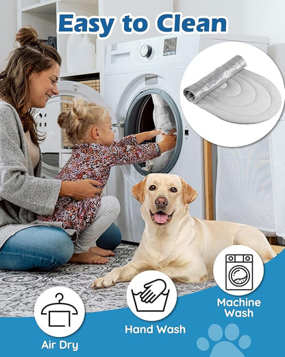 Papettly Pet Dog Cooling Mat 35“x19” Reversible Cooling Pad for Dogs and Cats, Comfort Ice Silk Cotton Summer Dog Bed Outdoor Indoor Washable, Ideal for Kennel Sofa Floor Car Seats