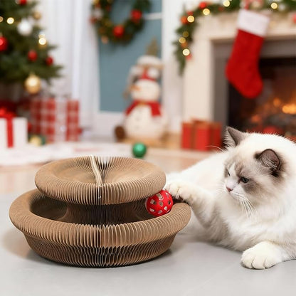 Goosheep Kitty Kurlz Accordion Magic Organ Cat Scratcher Toys for Indoor Cats - Cardboard Cat Scratching Board Ball Scratcher Pad 1 Pack