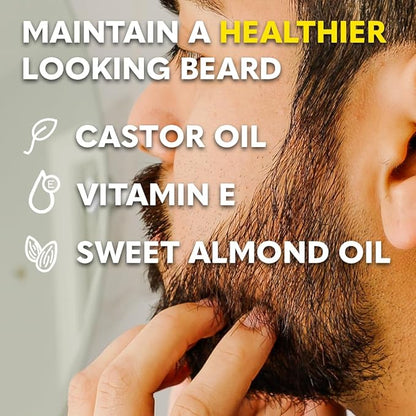 The Beard Club Beard Kit for Men - Grooming & Care Kit - Cedar & Sandalwood Oil, Sandalwood Balm, Boar Bristle Brush, Comb, Trimming Scissors - Dad Gift Set
