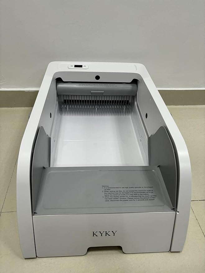 S6 Self Cleaning Litter Box, Upgraded Automatic Cat Litter Box Self Cleaning That Can Use Clumping Cat Litter, Open Design with Cats Taking to It Immediately, Anti Pinch and Odorless(Dark Gray)
