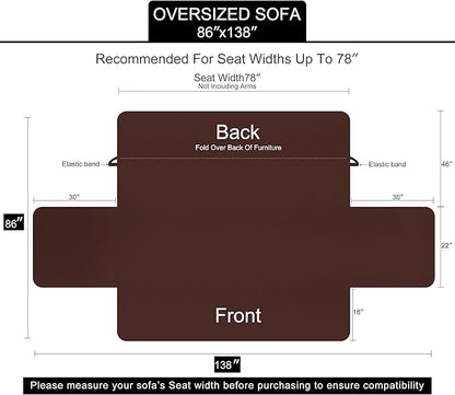 U-NICE HOME Large Sofa Cover Reversible Couch Cover for Dogs with Elastic Straps Water Resistant Furniture Protector for Pets Couch Cover for 4 Cushion Couch (Oversized Sofa, Beige/Beige)