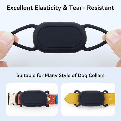 Waterproof Silicone Case Holder for Galaxy Smarttag2, 2 Pack Pet Dog Cat Collars, Anti-Lost Scratch Resistant Holder Accessory Protective Cover for Samsung Galaxy Smart tag2 (Grey/Pink)