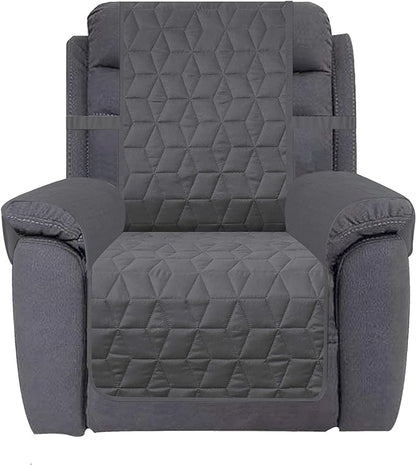 Ameritex Waterproof Nonslip Recliner Cover Christmas Decor Stay in Place, Dog Couch Recliner Cover Furniture Protector for Pets and Kids (Dark Grey, 23'')