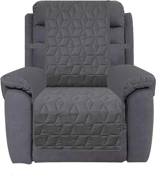 Ameritex Waterproof Nonslip Recliner Cover Christmas Decor Stay in Place, Dog Couch Recliner Cover Furniture Protector for Pets and Kids (Dark Grey, 23'')