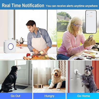 EverNary Dog Door Bell for Potty Training, WiFi Doggie Door Bell,Smart Wireless Doggy Doorbell with Phone App,Waterproof Touch Button with Large Activate Range (1 WiFi Receiver 2button)