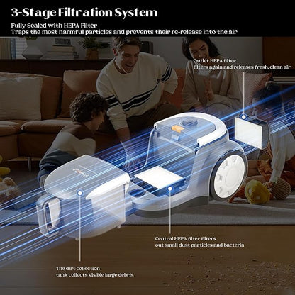 Aircliff Canister Vacuum Cleaner, Specially Designed Nozzle for Pet Family, 1200W & 17Kpa Strong Suction, 2 HEPA Filters & 5 Cleaning Tools for Hard Floor, Carpet, Upholstery, Pet Hair