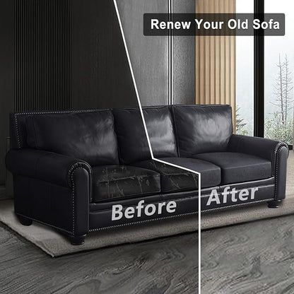 ANARACHON Leather Look Couch Cushion Covers Sofa Seat Slipcovers Sets Couches Furniture Protector for Sectional Armchair Loveseat Pets Kids Stretch Spandex Fabric (3 Cushion XL Sofa, Dark Grey)