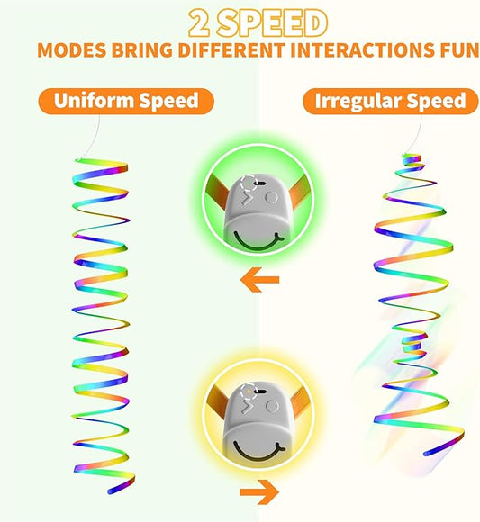Interactive Cat Toys for Indoor Cats,Automatic Hanging Electric Cat Teaser,USB-Rechargeable,Enrichment Chase,Flying Bird Feather Mouse Wand,Safe Self Play for Bored Multi Cats Households