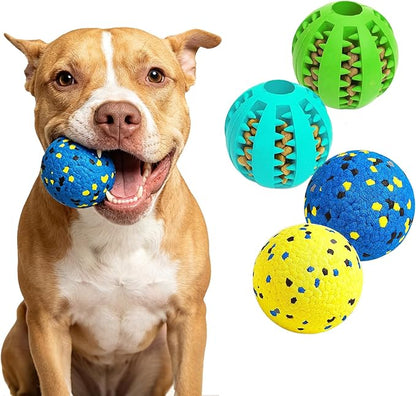 Idepet Dog Toy Ball Tennis Balls for Aggressive Chewers,Nontoxic Bite Resistant Toys ETPU High-Bounce Floating Fetch Toys for Teething for Small Medium Dogs (Bluegreen&BlueYellow, 4 Balls-2.75in)