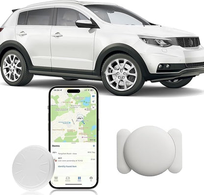 GPS Tracker for Vehicles,Real Time Car Tracker Work with Apple Find My(iOS Only),No Subscription Global Coverage Hidden Car Locator with Magnetic Case (White,1PCS)