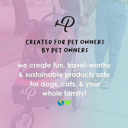 Petique Revolutionary Durable Pet Stroller, Easy Fold, Quality mesh Windows, Large Storage Basket, Secure Cup Holder Tray, Small/Medium Dogs, Cats and Pets, Supports up to 55LBS - Galaxy (Gray)