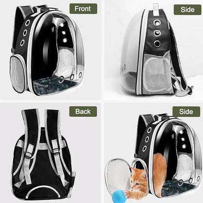 Cat Backpack Carrier, Pet Cat Carrier with Ventilated Design for Carrying Puppy Cats, Pet Carrier Backpack for Traveling/Hiking/Camping/Outdoors Airline Approved Travel Carrier (Black)