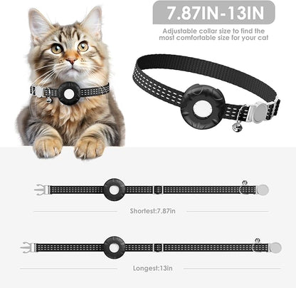 Pet Tracker for Cats, Compatible with Apple Find My App (Only iOS), Cat GPS Tracker Works with Any Collar, No Monthly Fee, Waterproof (Black)