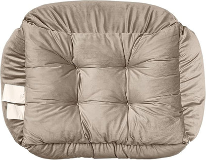 Modern Threads Luxury Dog Bed - Comfortable Tufted Velvet Cushion for Small to Medium Dogs - Machine Washable - Durable & Cute Sleep Space for Pets - Pamper Your Pet with Cozy Beds - Beige