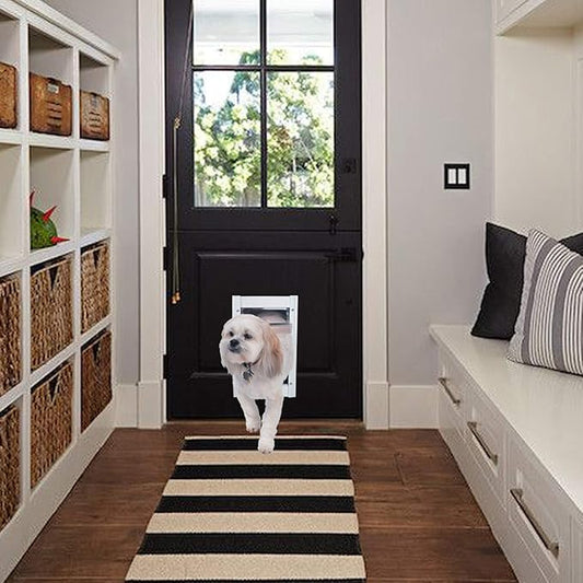 IDEAL PET PRODUCTS SINCE 1979 Ideal Pet Products Deluxe Aluminium Pet Door with Telescoping Frame, Medium, 7" x 11.25",White