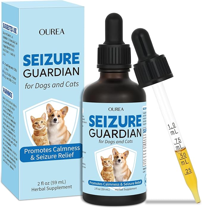 Yakucho Seizure Guardian for Dogs and Cats, Nervous System Support for Dogs and Cats, Supports Relaxation & Calm Behavior, Natural Herbal Formula, Easy to Use – 59 mL
