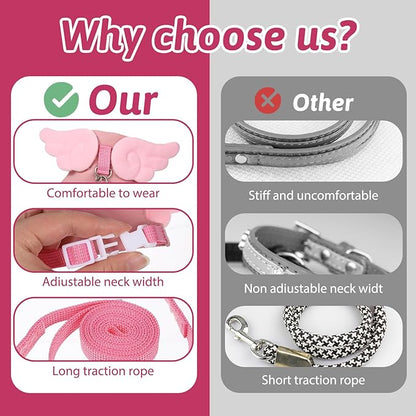 Ferret Harness and Leash Set Small Animals Vest Harness Soft-Harness Leash Vest Set with Bell Guinea Pig Clothes for Baby Ferret Rats Hamster Teacup Chihuahua Mouse Small Pet