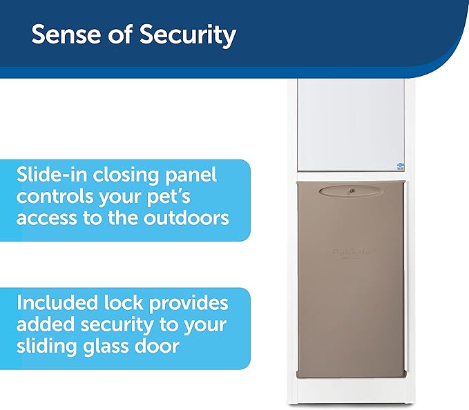 PetSafe Sliding Glass Pet Door - No-Cut DIY Install Doggy Door for Renters - Aluminum Frame - Adjustable Height 75 7/8" to 80 11/16" - Ideal for Large Dogs Up to 130 lb - Bronze