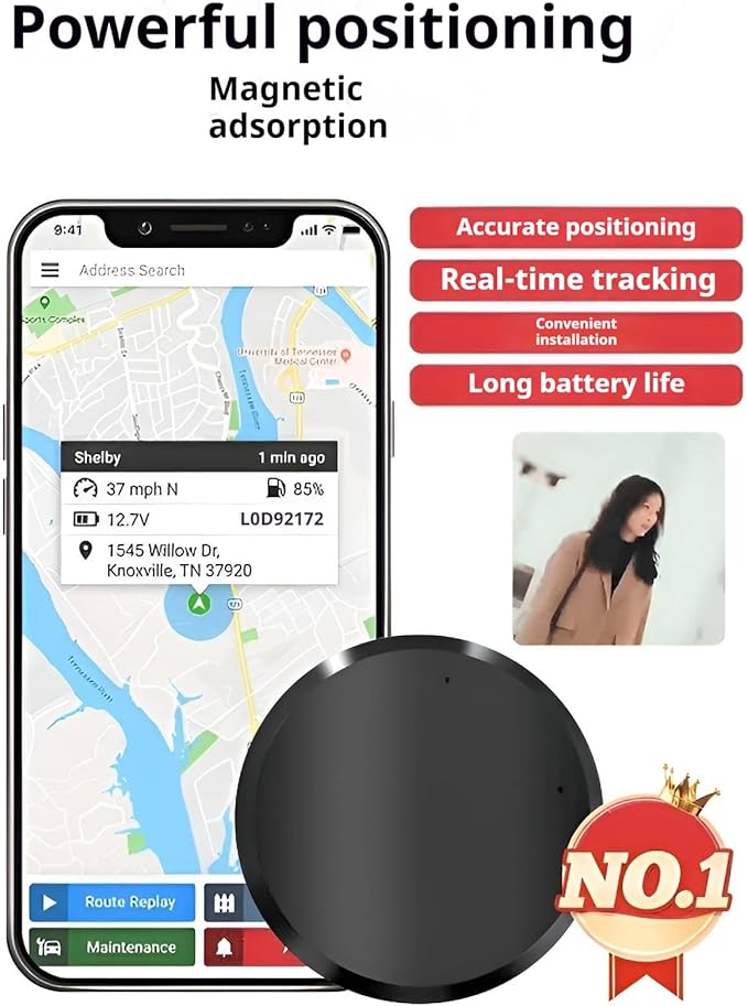 Mini GPS Tracker for Vehicles | No Subscription Required | Magnetic Real-Time Locator for Car, Kids, and Pets （Apple Only ）