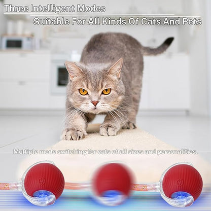 New Upgraded Cat Ball Toy - Speedy Tail 3.0 Cat Toy, Interactive Cat Toy Ball, Stimulating Toys and Juguetes para Gatos, Cat Toys for Bored Indoor（Sound Switchable） (Green)