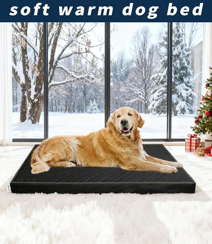 Waterproof Leather Dog Bed Crate Mat Pet Pad for Large Dogs, Wipeable Easy to Clean Vinyl Mattress, Pee Proof Kennel Liner Suitable for Pet Up to 120 lbs