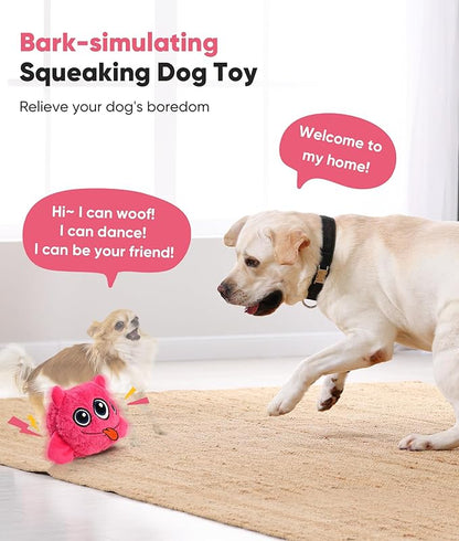 Petbobi Interactive Dog Toys Ball, USB Rechargeable Moving Dog Toy with Barking Sounds, Plush Monster Ball with Washable Cover, 4.9" Pet Toy for Small & Medium Dogs, Christmas & Birthday Gift