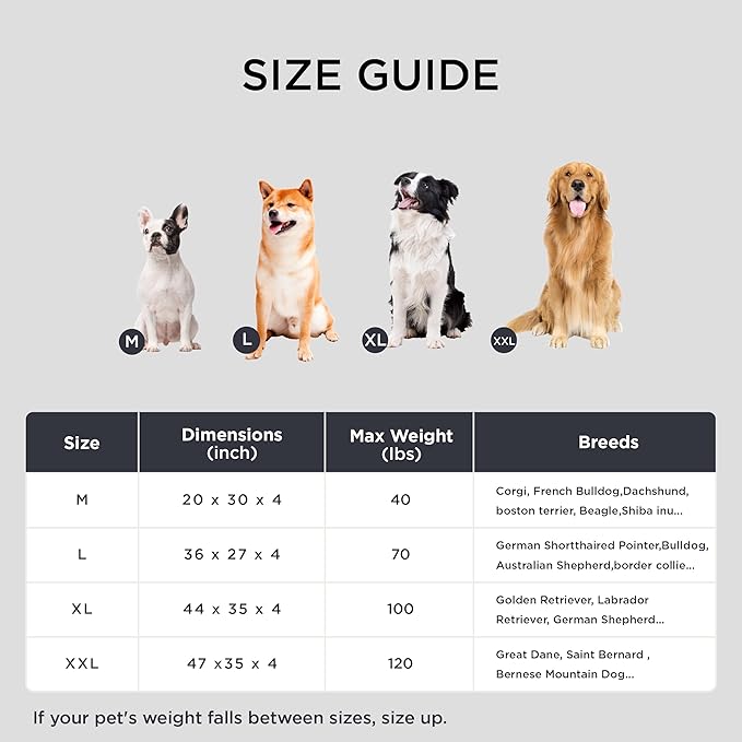 Bedsure Extra Large Dog Bed - Washable Giant Pet Bed Mattress with Oxford Fabric, Water Resistant Flat Pet Pillow Bed for XL Dog Crate, 44x35x4, Black