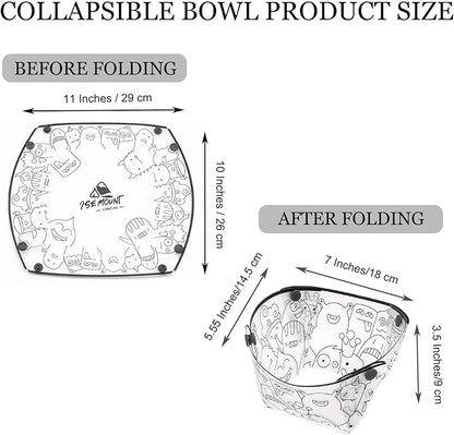 MIUPOO Collapsible Bowl Set,Portable Mess Kit,Food Grade Material Free Folding Bowl for Lunch Family Picnic,7×5.5×3.5 Inches,4 Pieces.
