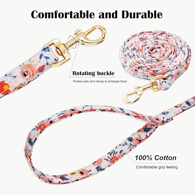 No Pull Dog Harness & Leash Set, Adjustable XX-Small, Orange Rose, Cute & Stylish, Escape Proof, Includes Leash