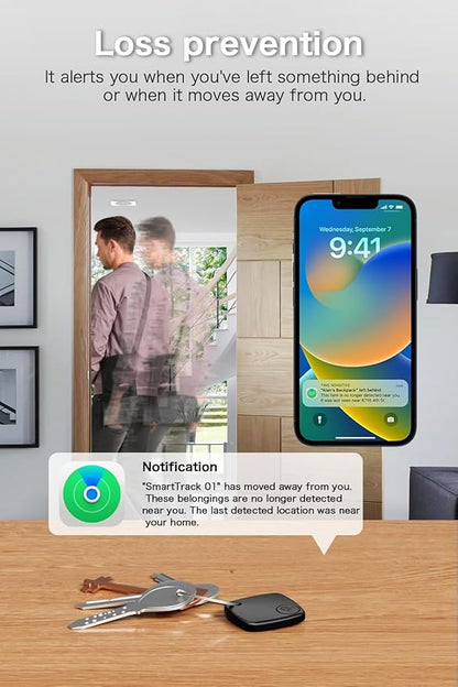 4 Pack Bluetooth Tracker Works with Apple Find My, Key Finder Locator with Sound, Anti-Lost Device for Wallet Keys iPhone, GPS Tracking Device for Kids Pets Luggage