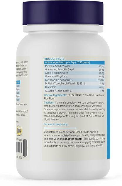 Vetnique Glandex Dog Fiber Supplement Powder for Anal Glands with Pumpkin, Digestive Enzymes & Probiotics - Vet Recommended (Regular or Advanced Strength) - Boot The Scoot (2.5 oz, Pork Liver)