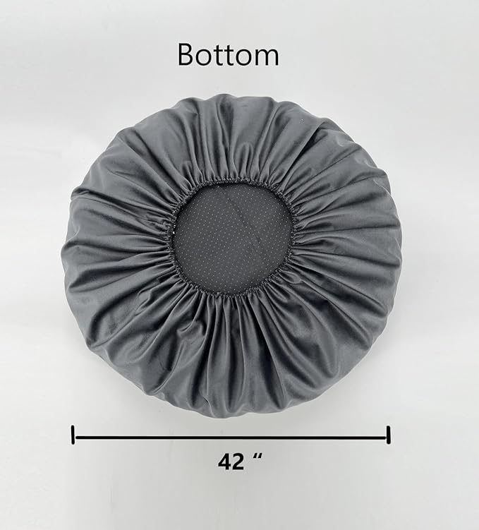 Elastic Round Dog Bed Replacement Cover Washable Easy Clean Not Waterproof 42 Inch Grey Velvet