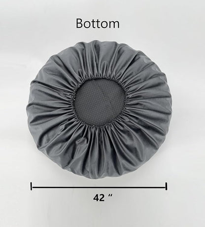 Elastic Round Dog Bed Replacement Cover Washable Easy Clean Not Waterproof 42 Inch Grey Velvet