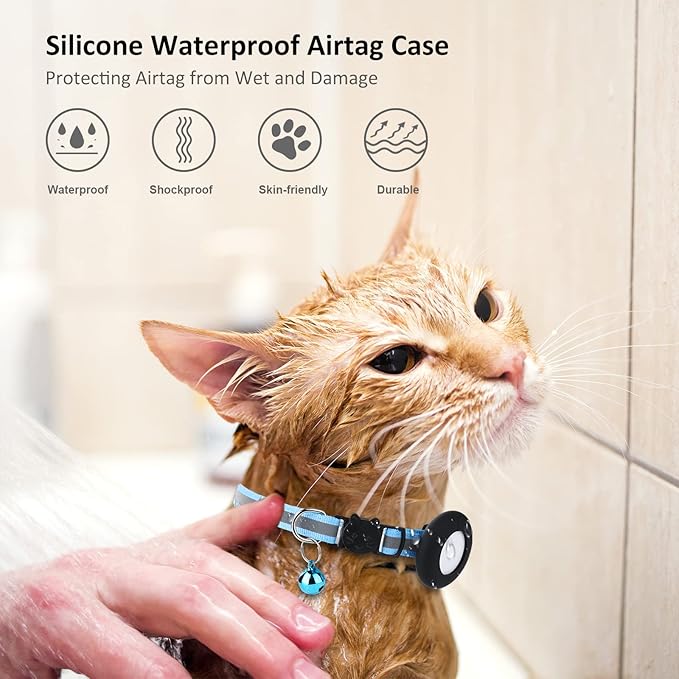 2022 Airtag Cat Collar Holder, Small AirTag Compatible Case - 2Pack Waterproof, Available in Pink&Purple