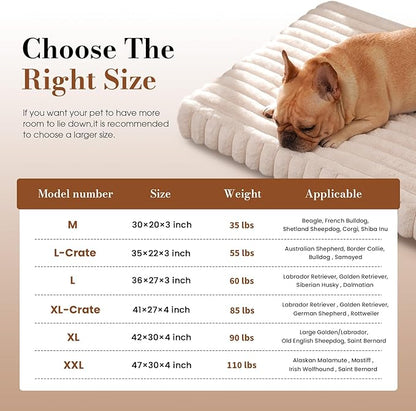 Extra Large Dog Bed for Crate, Orthopedic Dog Bed with Waterproof Lining, Soft Short Plush Surface & Egg Crate Foam, Machine Washable Pet Bed with Removable Cover & Anti Slip Bottom
