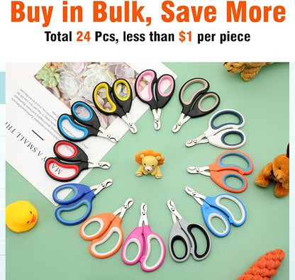 Therwen 24 Pcs Cat Nail Clipper Bulk Cat Nail Trimmer Kitten Claw Clippers Pet Nails Cutter Claw Care for Cats Kittens Bunny Puppy Rabbit Gatos Sharp Safer